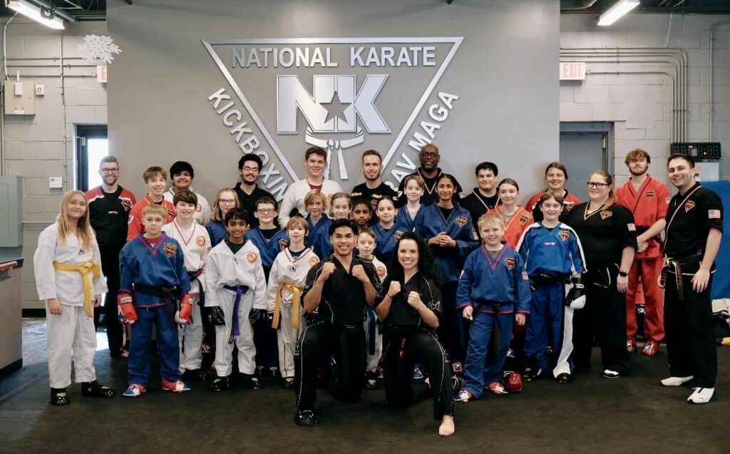 Ms. Haley Glass and Mr. Alex Mancillas of Team Paul Mitchell at National Karate dojo