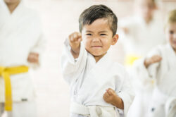 Child practicing Karate